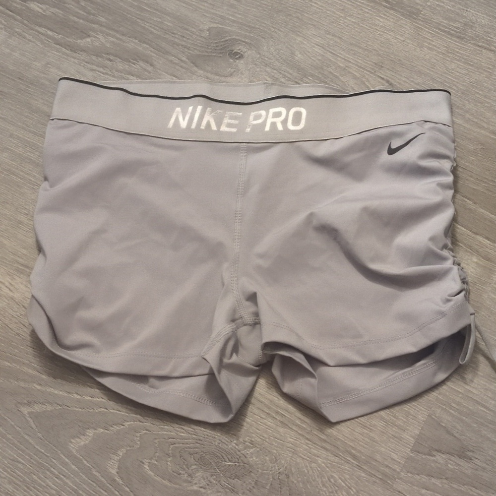 Nike pro gray side cinch ties size large
